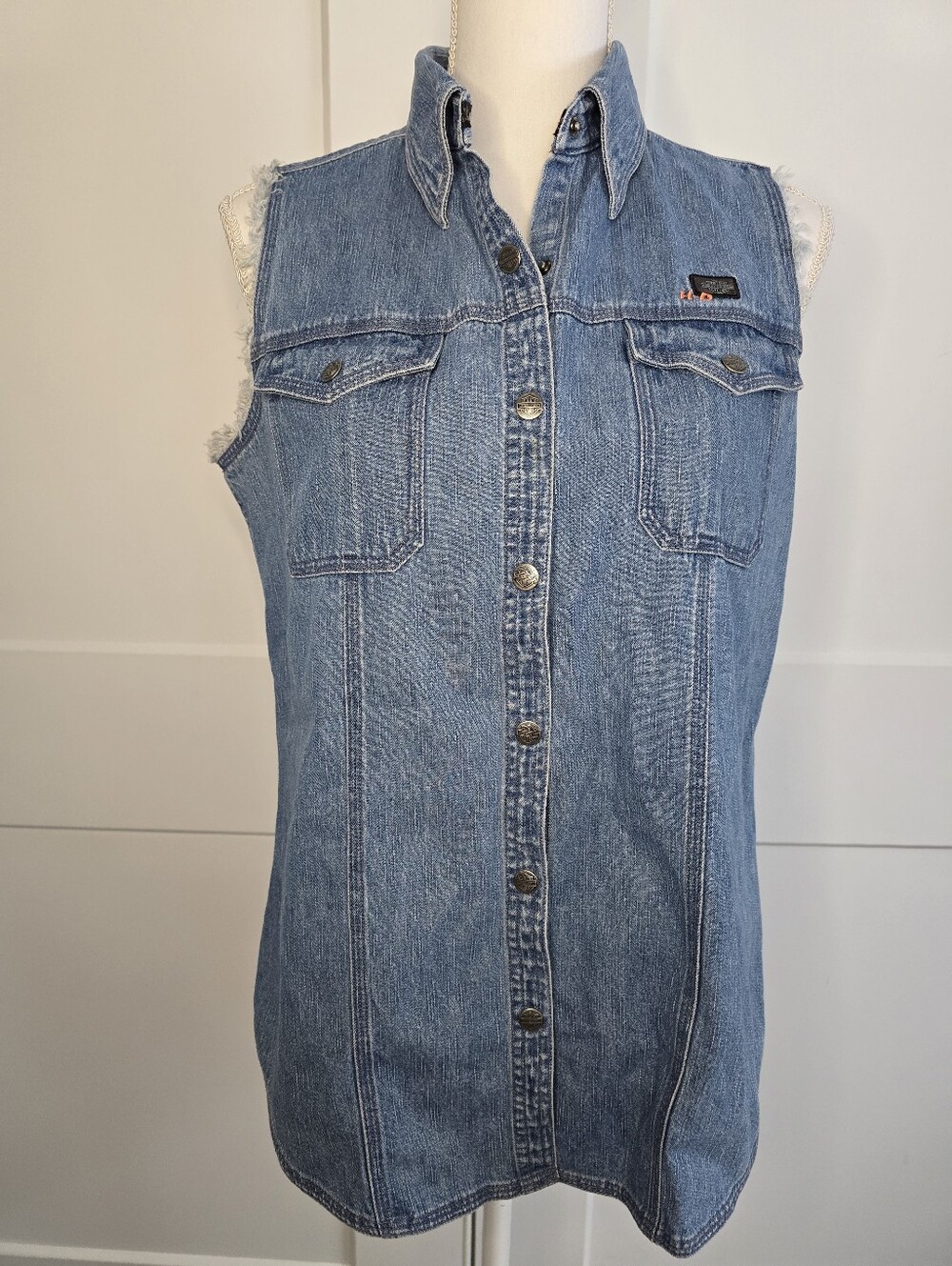 Harley-Davidson Men's Light Blue Denim Vest